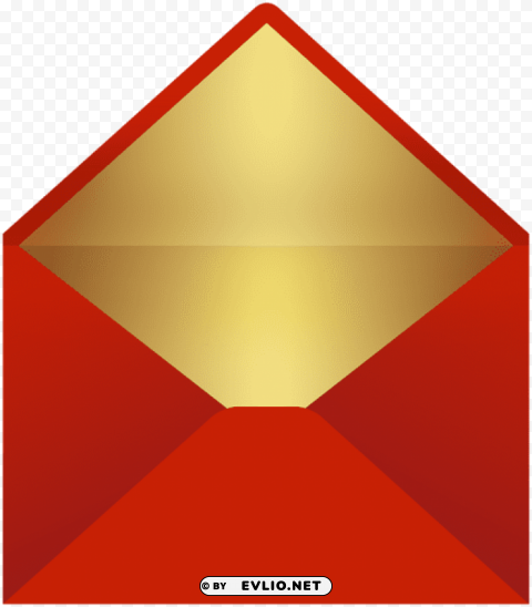envelope red gold PNG Graphic Isolated on Clear Backdrop