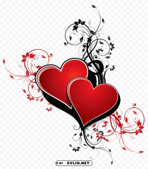 hearts with decorpicture PNG files with no background free