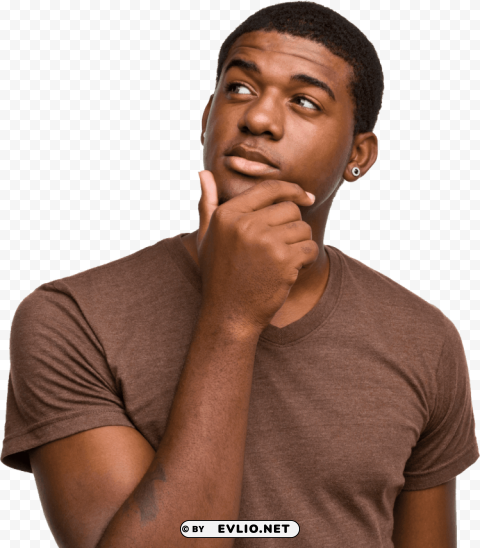 man thinking looking left PNG images for graphic design