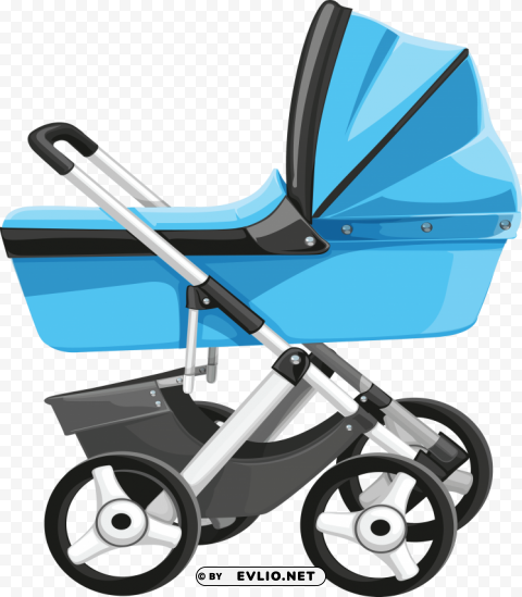 blue pram baby Transparent PNG Artwork with Isolated Subject