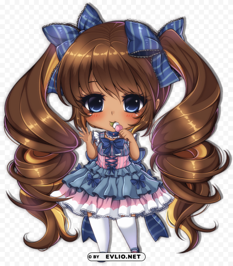 chibi anime girl dark skin Isolated Character in Transparent PNG Format PNG transparent with Clear Background ID 863f6f08