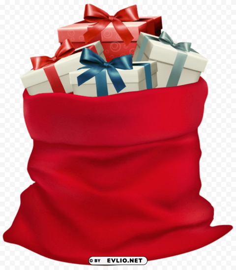 christmas sack with gifts PNG images with alpha mask