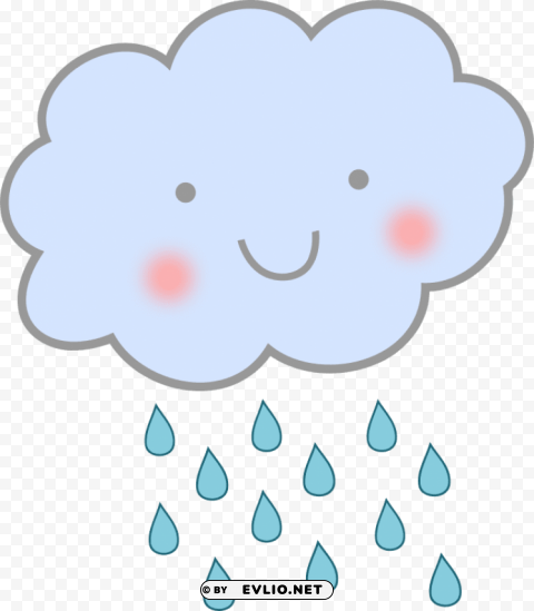 cute rain cloud Clean Background Isolated PNG Illustration