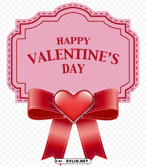 happy valentine's day label Isolated Design on Clear Transparent PNG