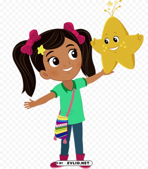 nina holding star High Resolution PNG Isolated Illustration