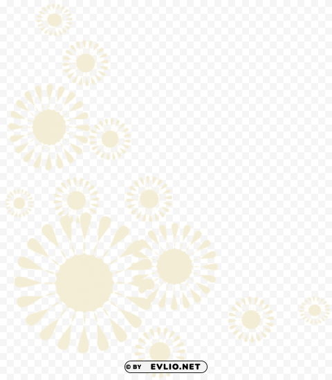  cream flowers decor PNG transparent graphics bundle