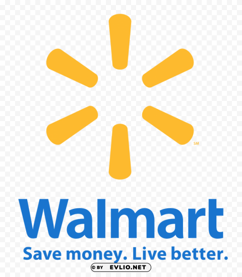 Walmart Vertical Logo PNG With Clear Overlay