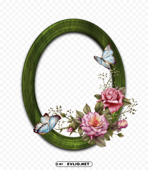 floral round frame PNG Graphic Isolated with Clear Background