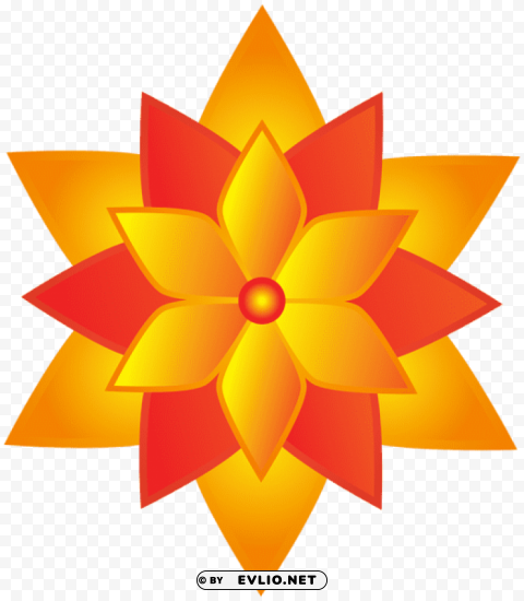 PNG image of orange deco flower transparent PNG with Transparency and Isolation with a clear background - Image ID 8c874a1f