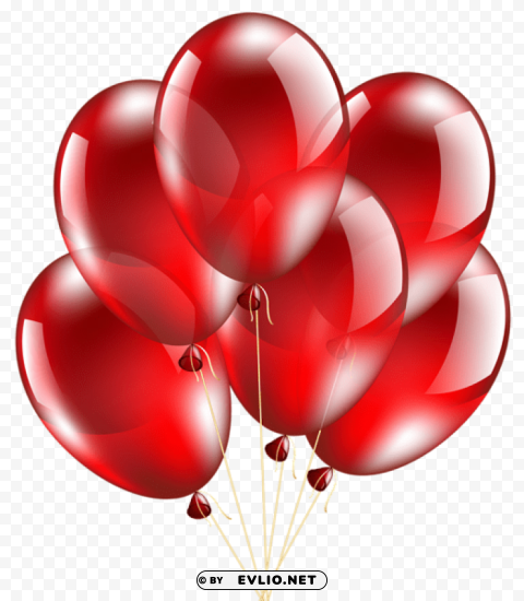 red balloons PNG Image with Transparent Isolated Graphic