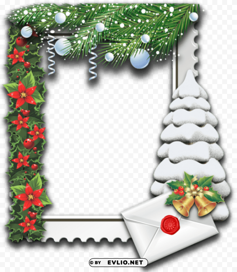 transparent christmas photo frame with snowtree PNG images with no background comprehensive set background best stock photos - Image ID bb03fadd