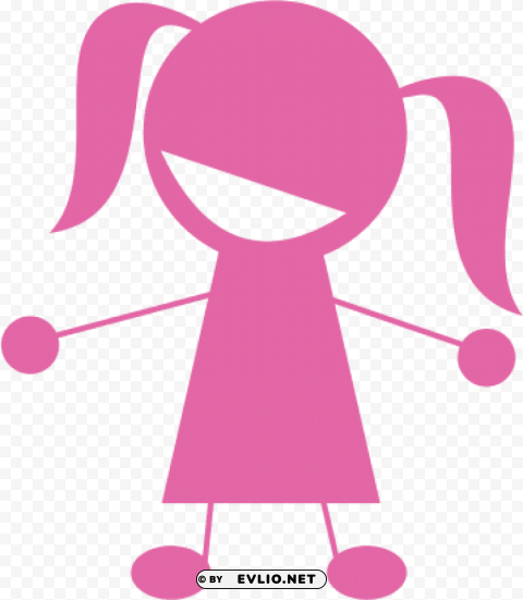 Girl Icon Pink Isolated Element In Transparent PNG