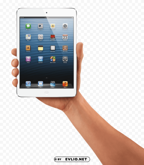 hand holding ipad tablet Isolated Subject on Clear Background PNG