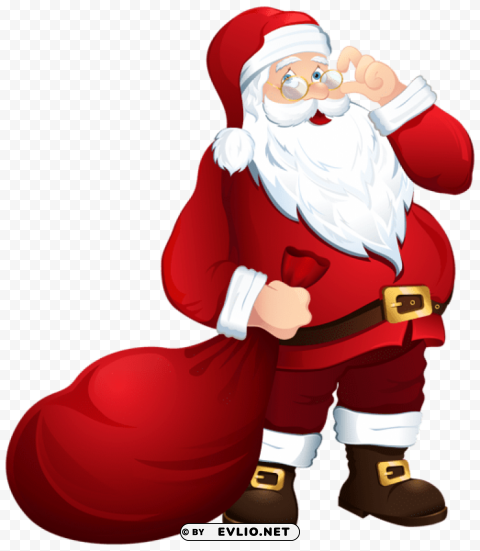 santa claus with bag Transparent Background PNG Isolation