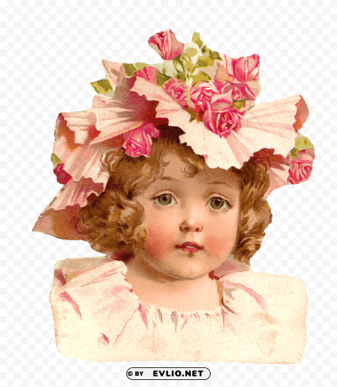 Transparent background PNG image of vintage girl face PNG with transparent overlay - Image ID ce3a3b08