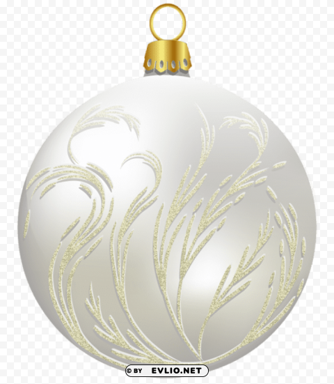 white christmas ball PNG Image Isolated with Transparent Clarity
