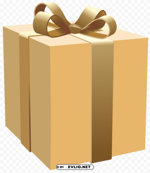 Cream Gift Box PNG With Isolated Object And Transparency