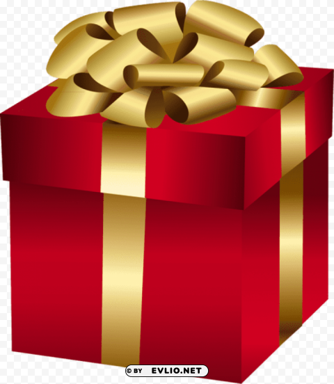 large red gift box with gold bow High-resolution transparent PNG images variety