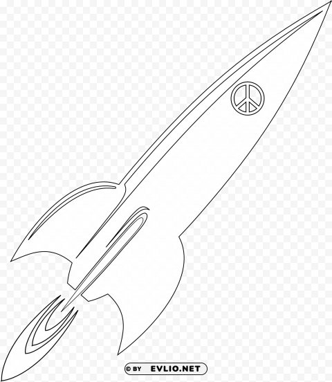 r is for rocket black white line art christmas xmas - knife Isolated Illustration with Clear Background PNG