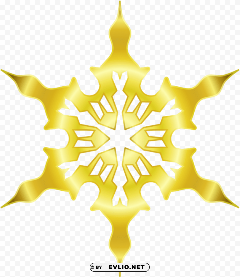 yellow snowflake PNG with transparent background free