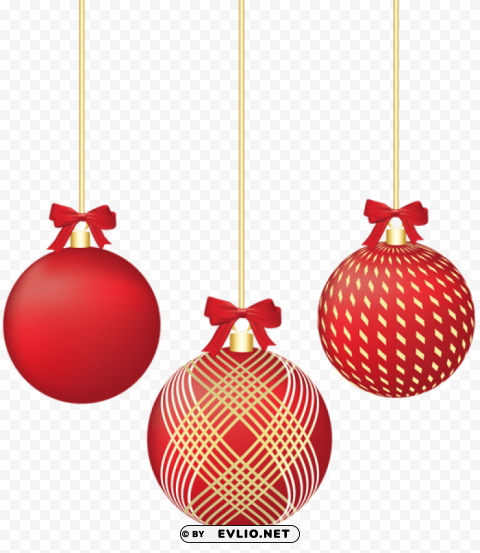 christmas red ornaments Isolated Item in HighQuality Transparent PNG