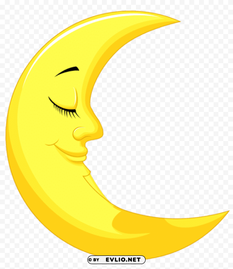 cute yellow moonpicture Isolated Element on HighQuality Transparent PNG