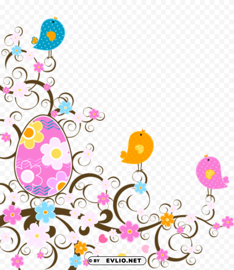 easter decoration with flowers Free download PNG with alpha channel