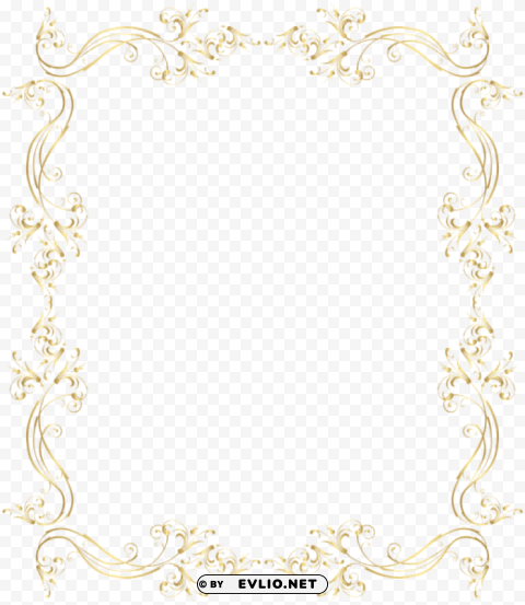 floral border frame gold PNG transparency clipart png photo - 20bdb691