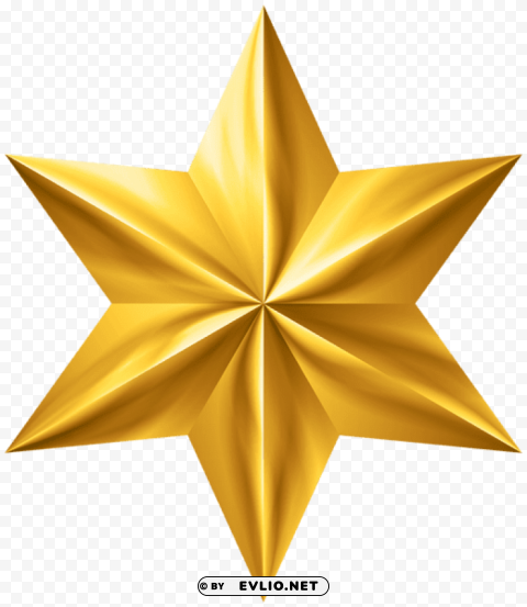 Gold Star Isolated Icon On Transparent PNG