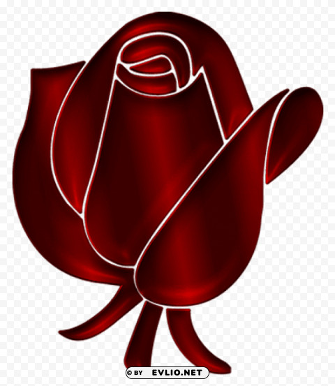 red rose deco ornament PNG image with no background