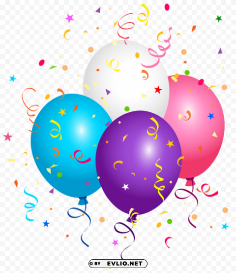 balloons and confetti PNG picture