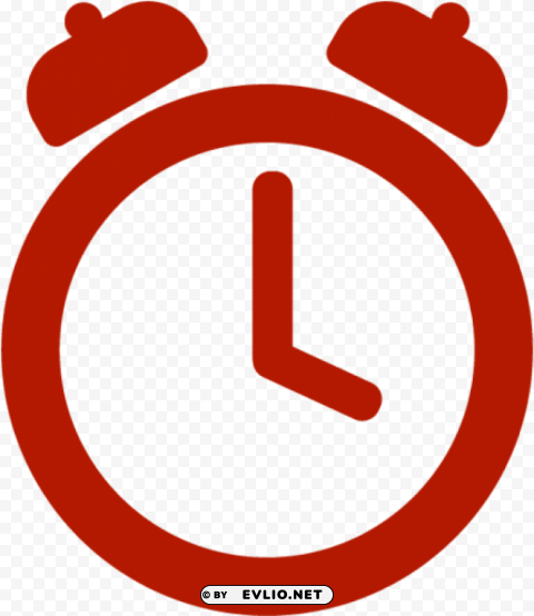 Clock Icon Red HighQuality Transparent PNG Isolated Artwork