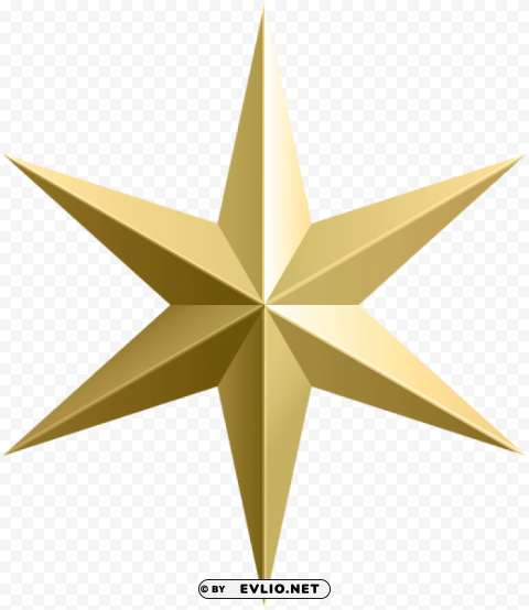 Gold Star Isolated PNG On Transparent Background