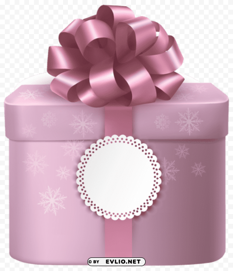 cute pink gifts box with pink bow Clear Background Isolated PNG Illustration