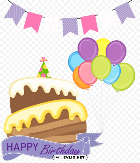 happy birthday cake Transparent PNG Isolated Illustrative Element