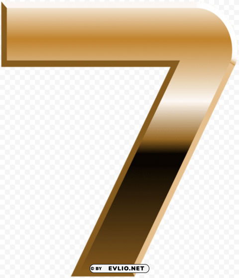 number seven golden transparent PNG format
