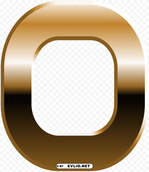 number zero golden transparent PNG for personal use