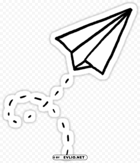 paper airplane sticker PNG Image with Isolated Graphic Element