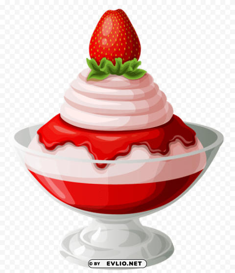 strawberry ice cream sundae picture Isolated Item with Transparent Background PNG
