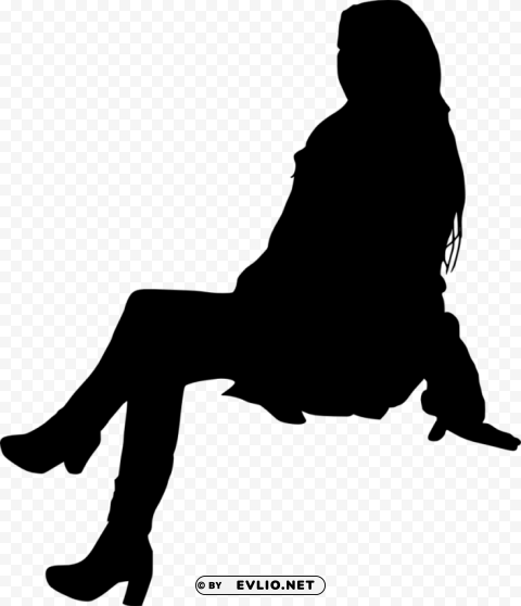 people sitting silhouette Clean Background Isolated PNG Design