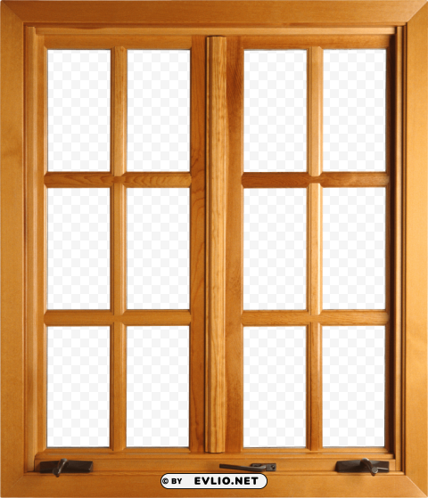 classic wooden window PNG with transparent backdrop