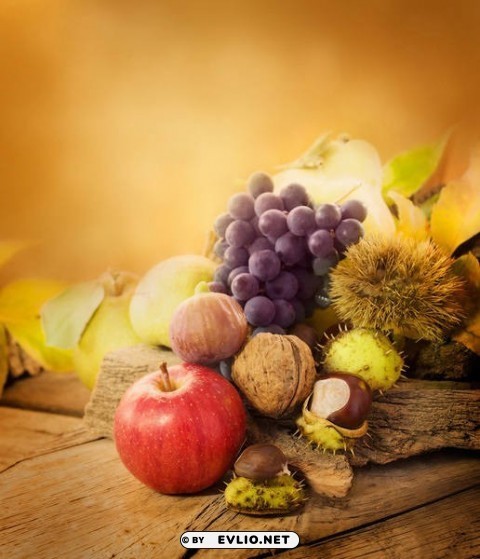 fallwith nuts and fruits PNG files with clear backdrop collection