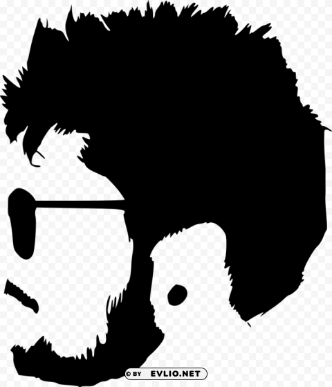hipster with sunglasses silhouette PNG graphics with transparent backdrop