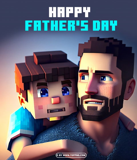 Celebrate Father's Day with a Minecraft themed poster background Isolated Item on HighQuality PNG - Image ID c722f37a