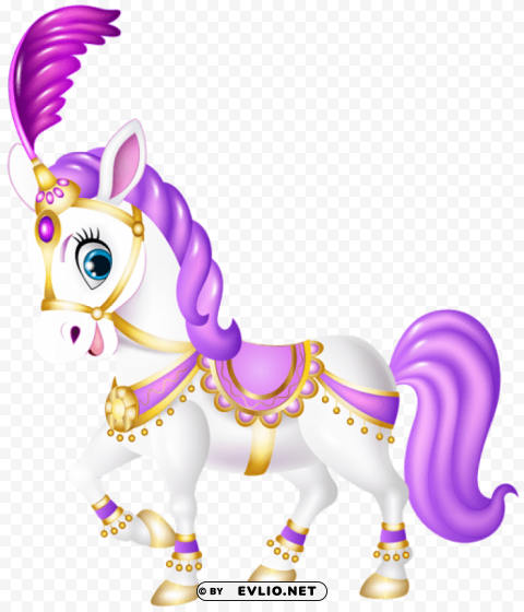 cute purple pony cartoon Clean Background Isolated PNG Character clipart png photo - 38b6a921