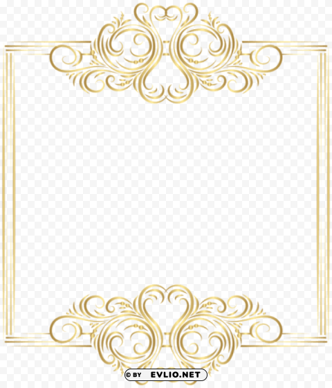 gold border frame Transparent Background Isolated PNG Character clipart png photo - 43c688fb