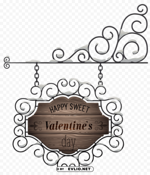 Happy Valentines Day Sign Transparent PNG Image Isolation