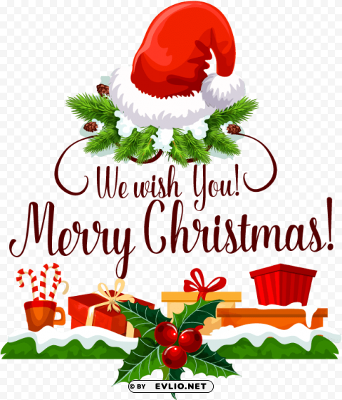 free merry christmas and happy holidays PNG Graphic with Transparency Isolation