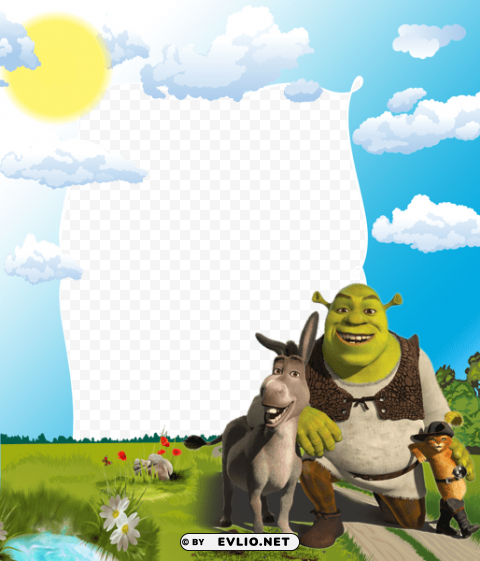 kidsframe with shrek PNG for personal use
