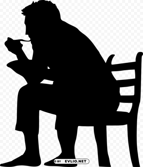 Sitting in Chair Silhouette Transparent background PNG images complete pack